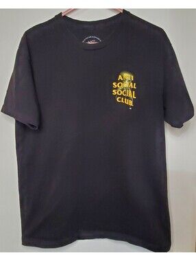 Anti Social Social Club Yellow Banded Tee Black Men's Large ASSC SS23